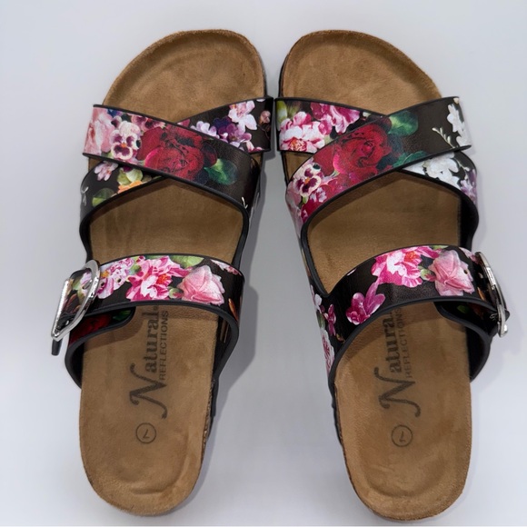 Natural Reflections Floral Women's Sandals Size 7 Like New - Picture 8 of 14
